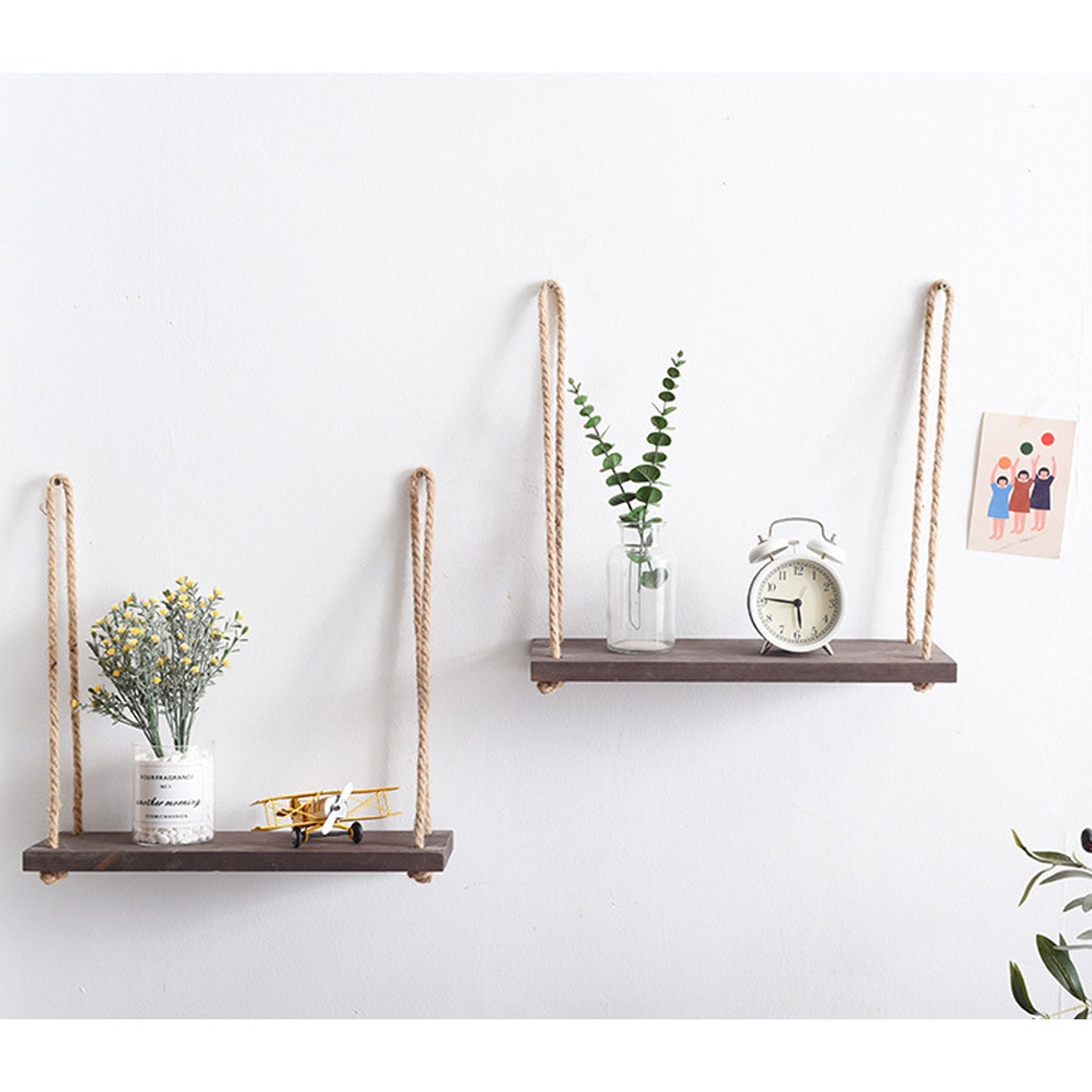 Hanging Wood Shelf for Plants Handmade Wooden Shelves Single Etsy