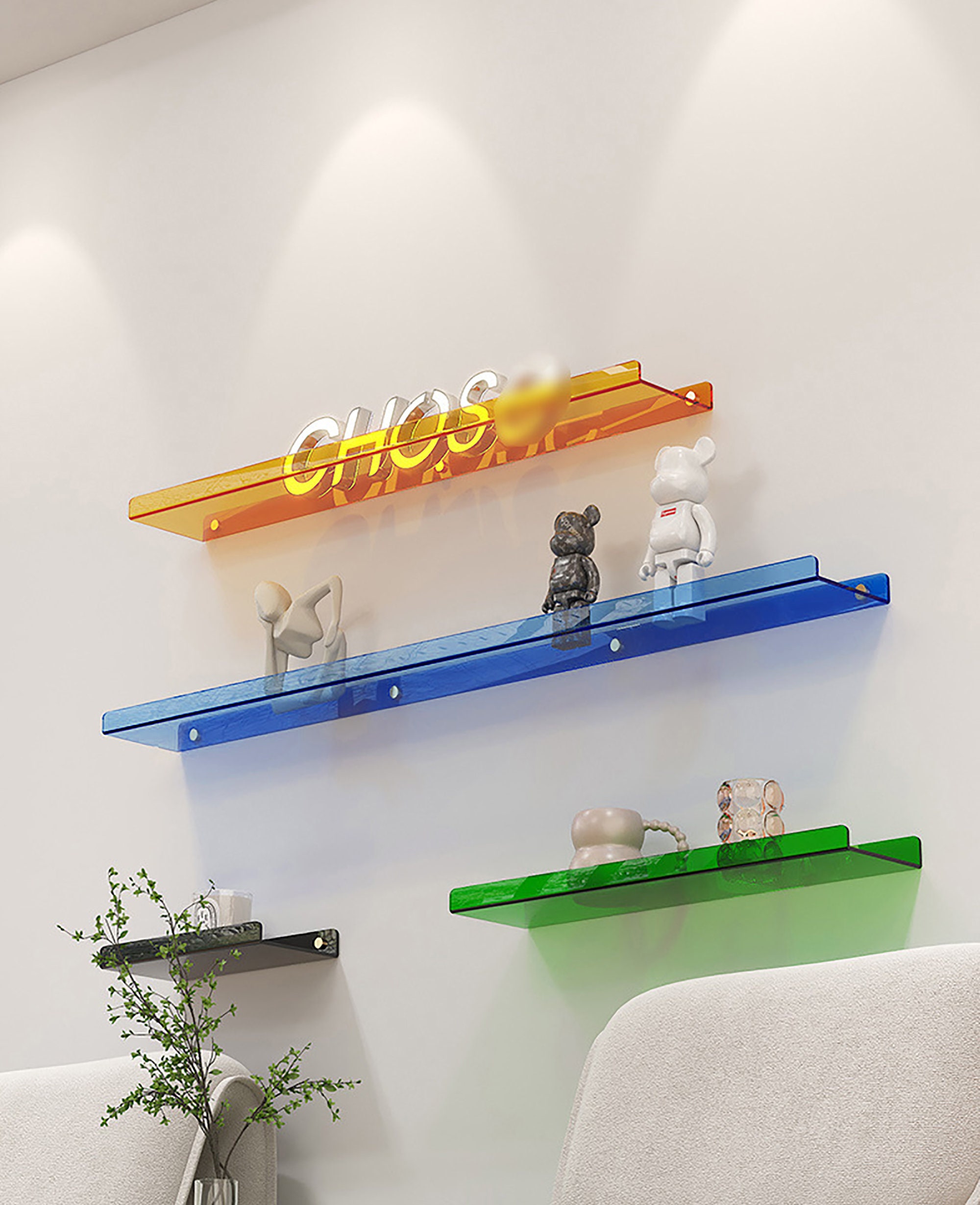 Acrylic Shelf Wall Shelf Wall Hanging Bookshelf Wall Etsy