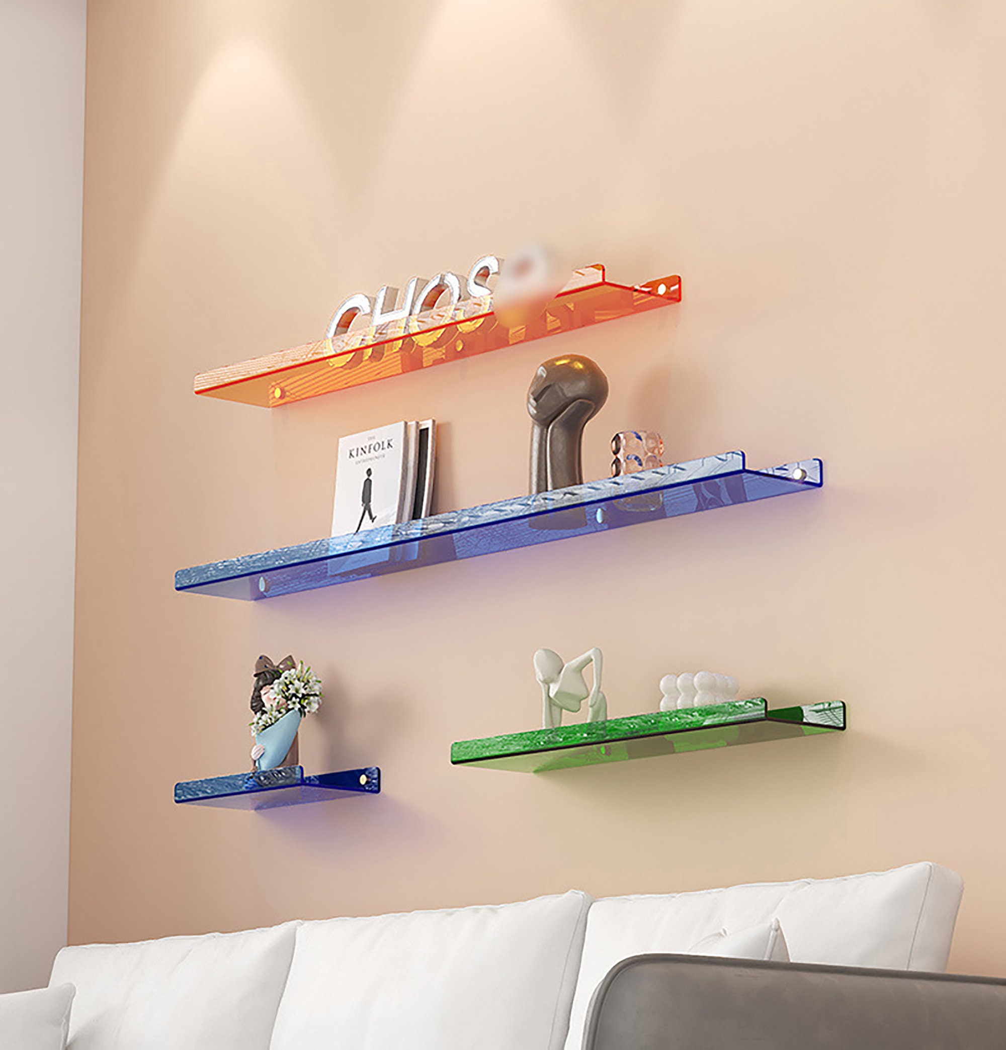 Acrylic Shelf Wall Shelf Wall Hanging Bookshelf Wall Etsy