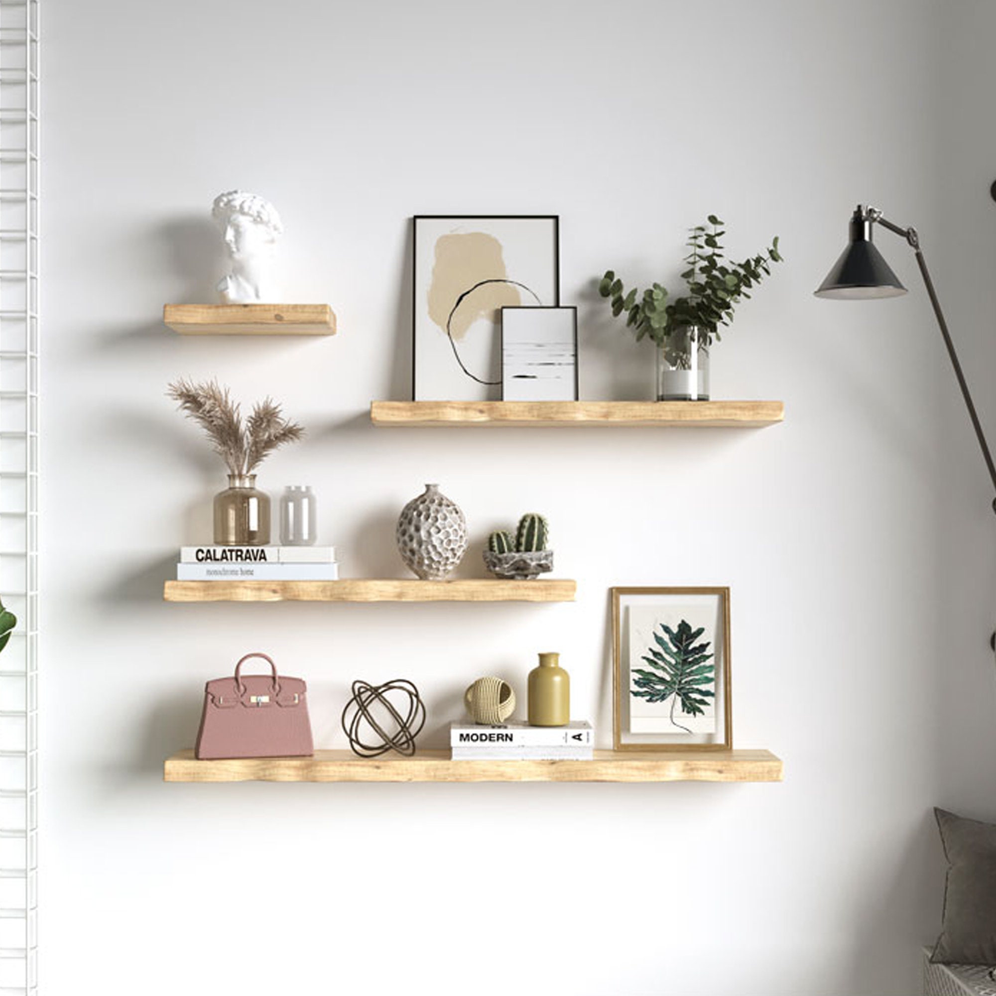 Estante flotante de pared estante de madera natural pequeño | Etsy