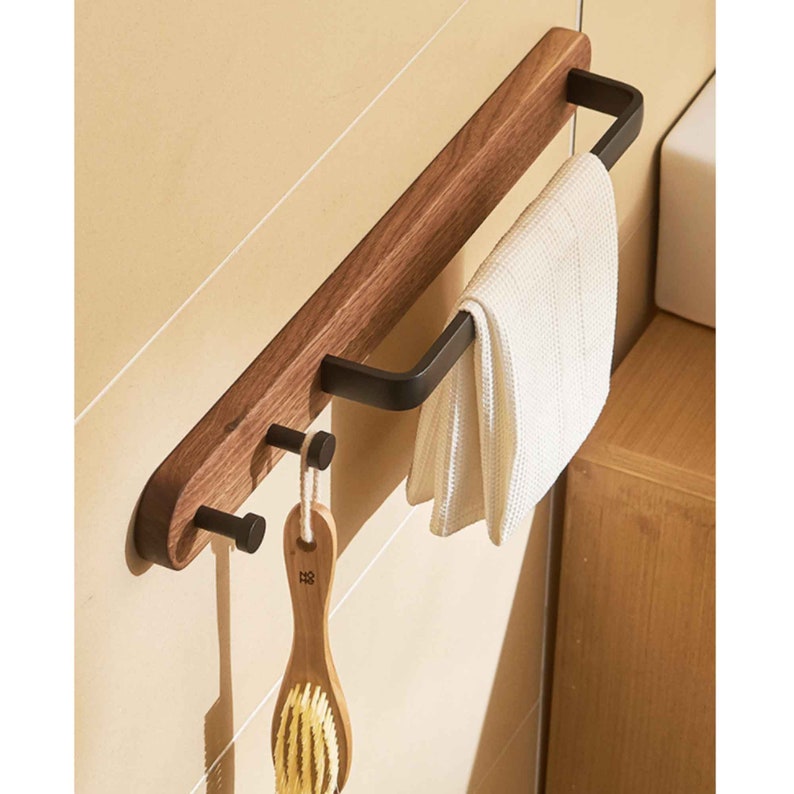 Handmade Wooden Towel Rack for Bathroom Wall Towel Rack With Etsy