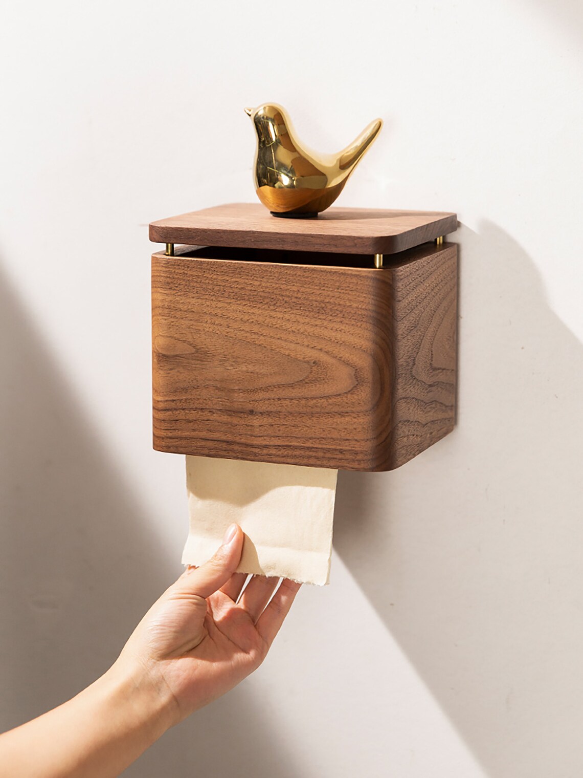 Solid Wood Toilet Tissue Box Toilet Roll Box Waterproof Etsy