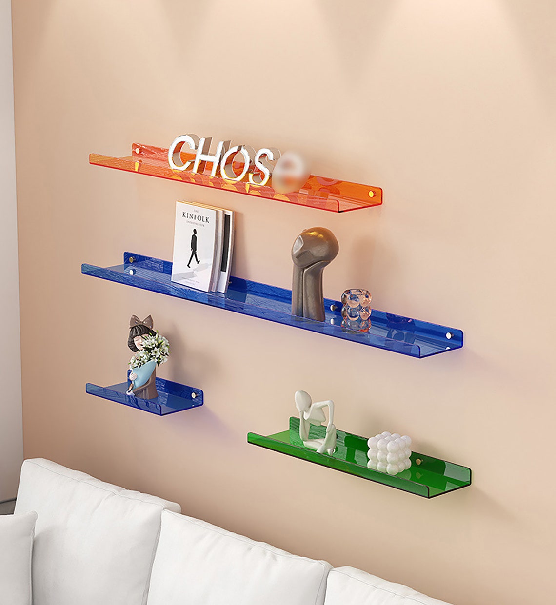 Acrylic Shelf Wall Shelf Wall Hanging Bookshelf Wall Etsy