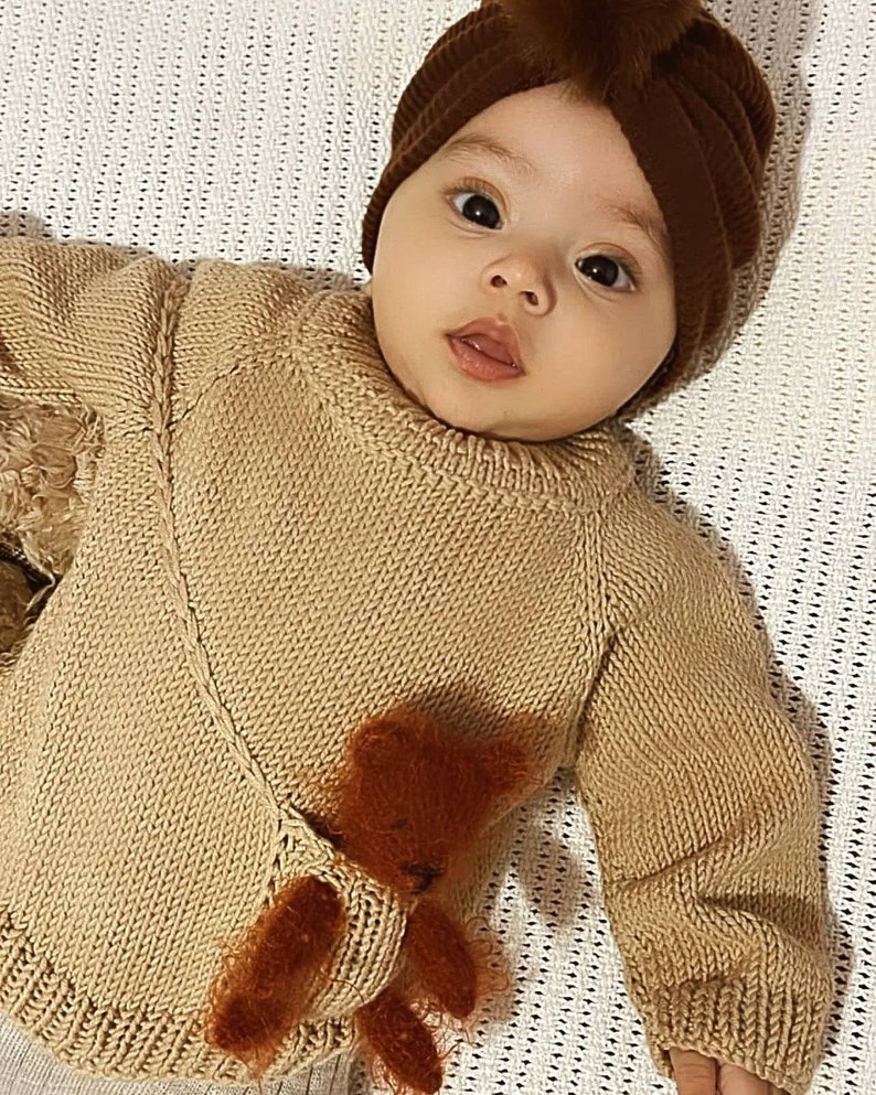 Sweater with Toy, Teddy Bear Sweater, Baby Sweater image 8