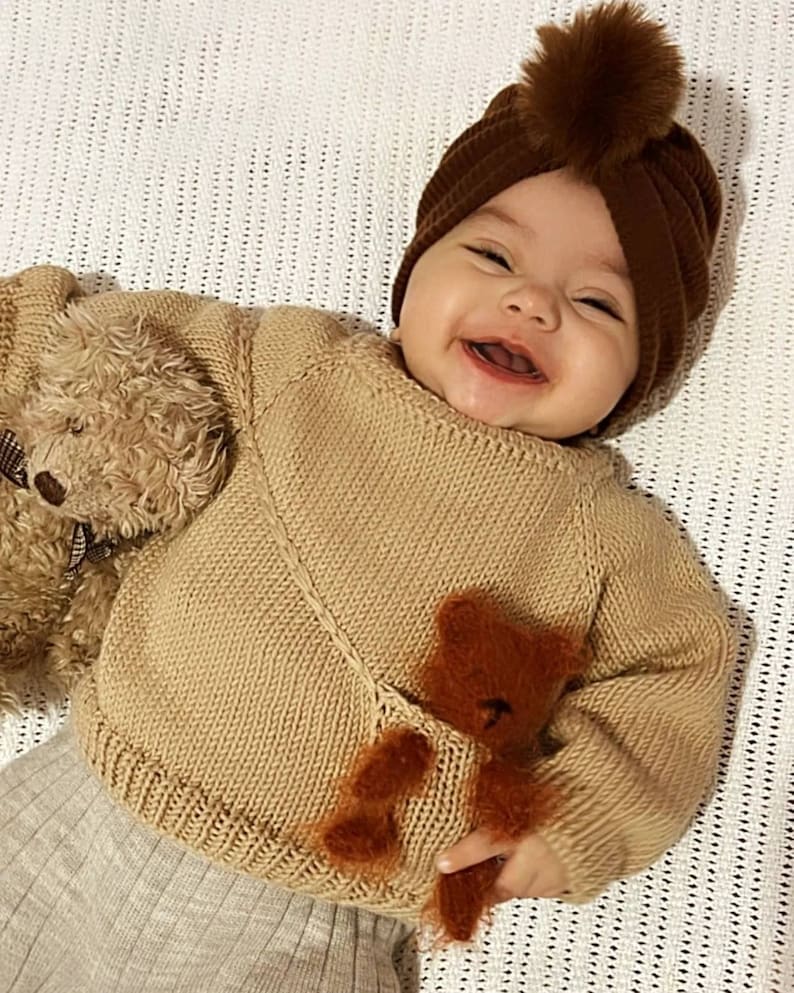 Sweater with Toy, Teddy Bear Sweater, Baby Sweater image 7