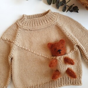 Sweater with Toy, Teddy Bear Sweater, Baby Sweater image 5