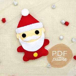 PDF Pattern Little Santa Claus Christmas Handmade Felt Doll SVG Sewing Pattern Digital Download