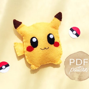 PDF Pattern Little Pikachu Handmade Felt Doll SVG Sewing Pattern Digital Download