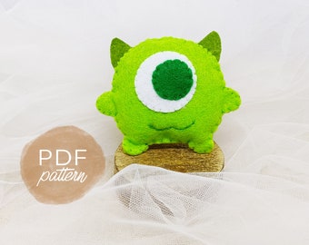 PDF Pattern Little Monster Baby Handmade Felt Doll SVG Sewing Pattern Digital Download