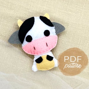 PDF Pattern Little Cowwie Handmade Felt Doll SVG Sewing Pattern Digital Download