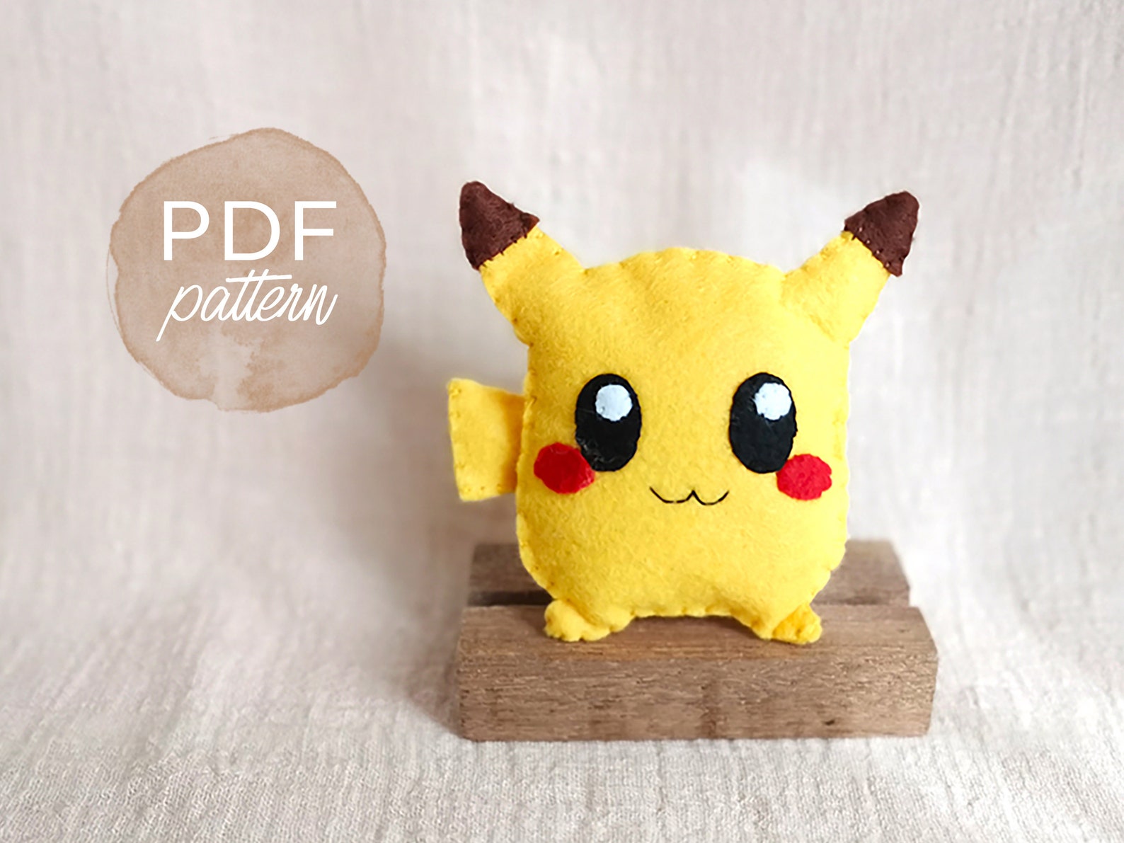 Pdf Pattern Little Pikachu Handmade Felt Doll Svg Sewing Pattern