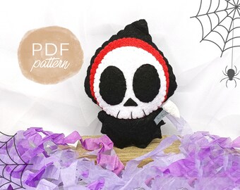 PDF Pattern Grim Reaper Handmade Felt Doll SVG Sewing Pattern Digital Download