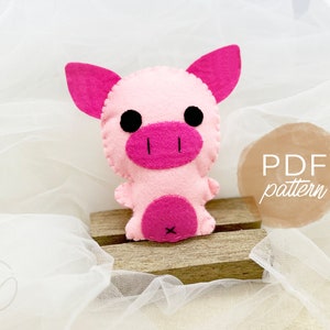PDF Pattern Little Piggie Handmade Felt Doll SVG Sewing Pattern Digital Download