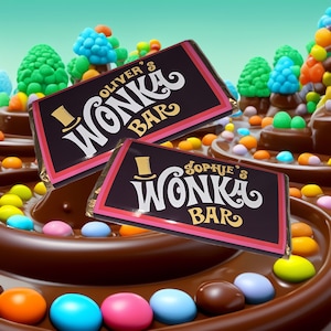 Personalised Willy Wonka Style Wrapper With Or Without Chocolate & Ticket Optional Personalisation Of The Ticket Wedding Birthday Party