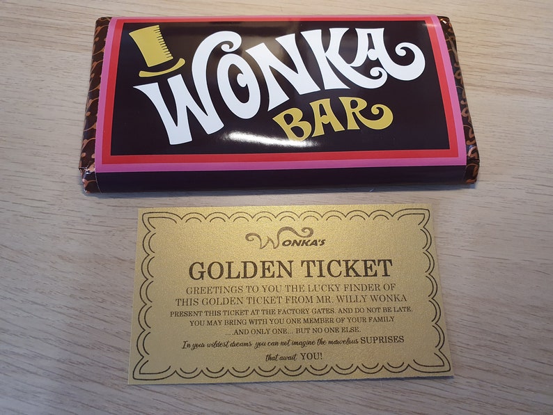 Willy Wonka wrapper & Golden Ticket with or without Etsy Willy Wonka wrapper & Golden Ticket with or without Etsy