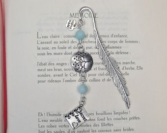 Cute bookmark, custom bookmark, metal bookmark, bookmark, marque-pages, jounal intime, personal diary, amazonite, fait main, handmade, gift.