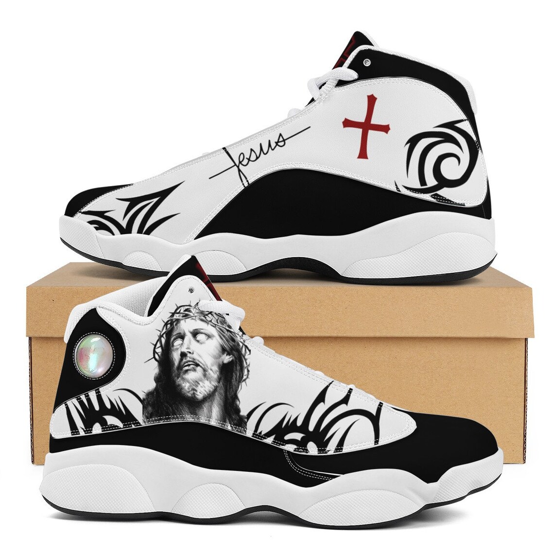 Jesus Design Custom Sneakers, Mens Shoes, Womens Shoes, Handmade Shoes