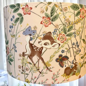 Disney Bambi and Thumper lampshade Disney x Sanderson fabric pink flowers handmade image 4