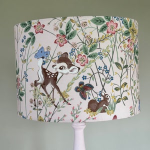 Disney Bambi and Thumper lampshade Disney x Sanderson fabric pink flowers handmade image 1