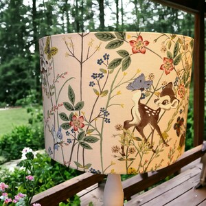 Disney Bambi and Thumper lampshade Disney x Sanderson fabric pink flowers handmade image 9