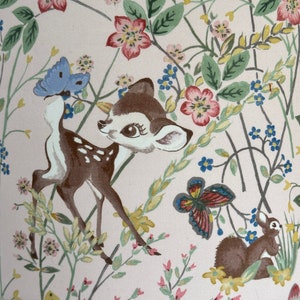 Disney Bambi and Thumper lampshade Disney x Sanderson fabric pink flowers handmade image 2