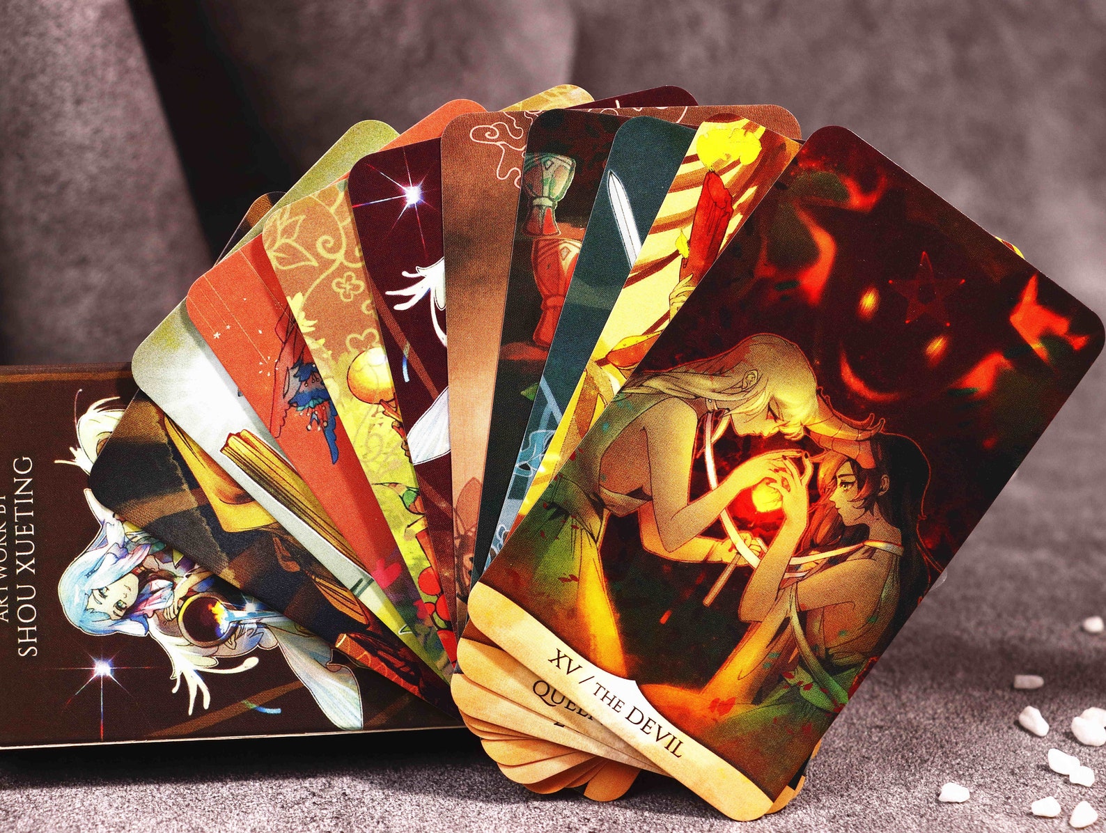 Manga tarot deck 78 cards for beginners Anime tarot cards | Etsy