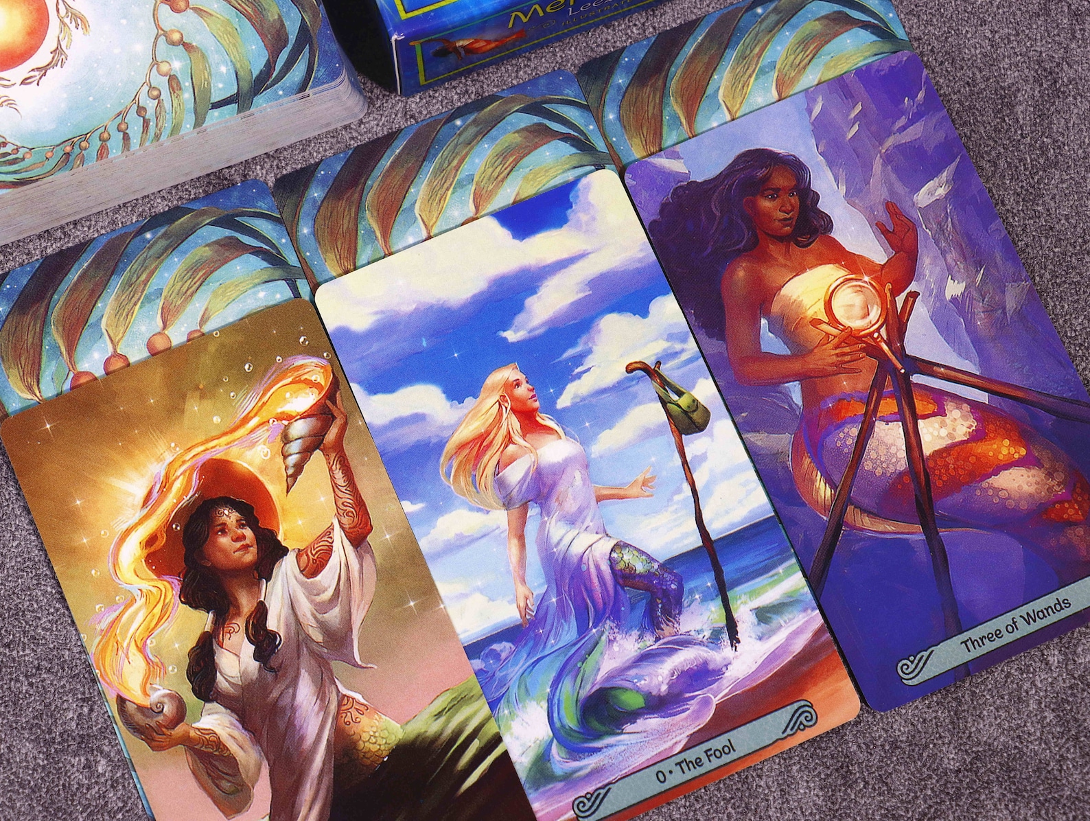 Full Mermaid tarot deck with book for beginners Pretty tarot Etsy