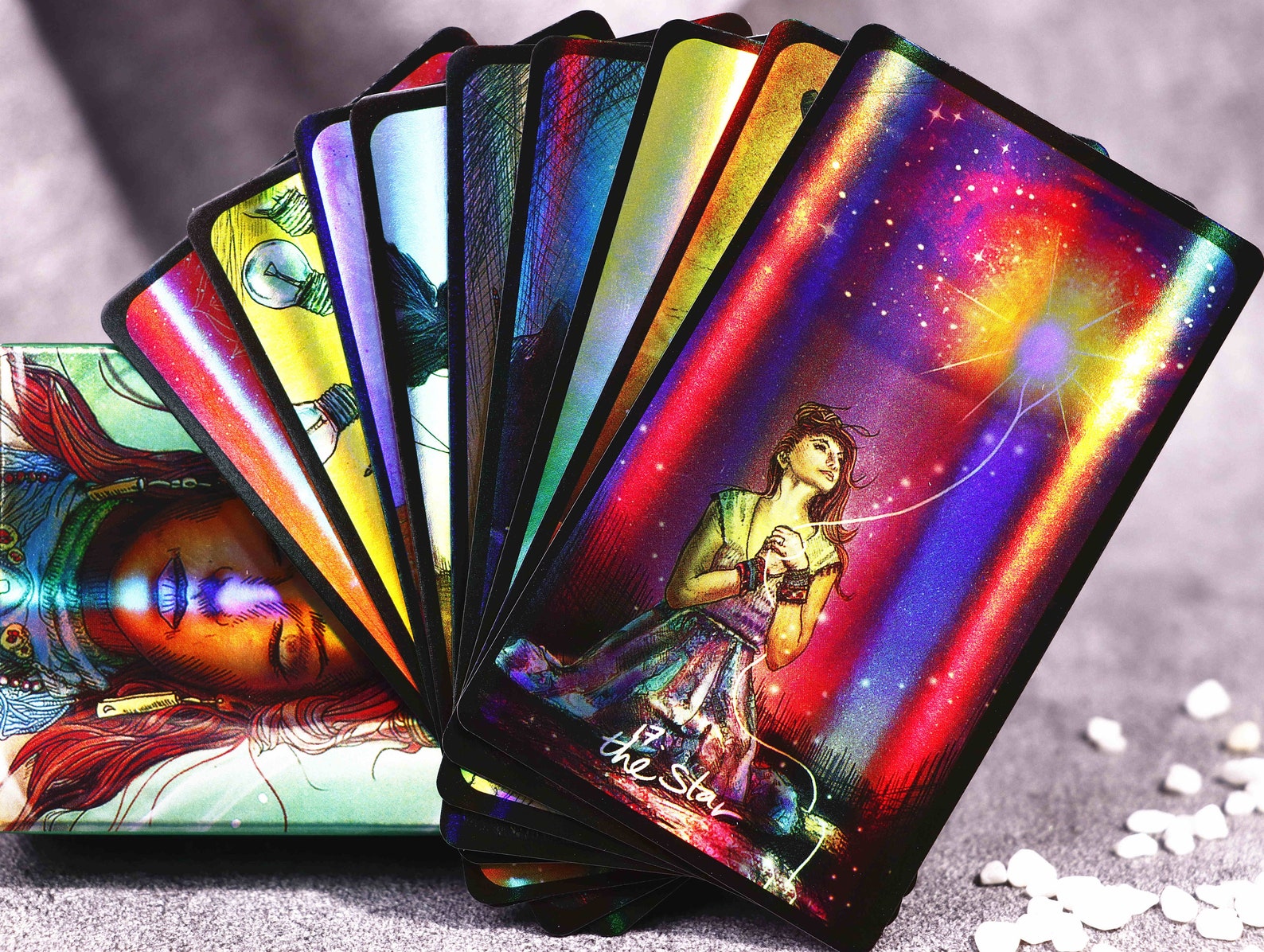 Holographic tarot cards deck with book Full Light Seer tarot Etsy