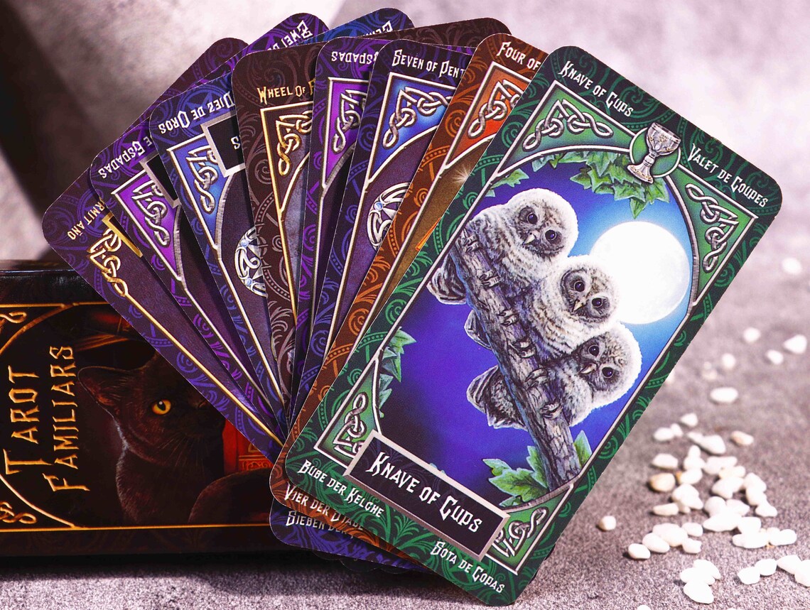 Cute Animal Tarot Cards Deck With Guidebook Familiars Tarot Etsy