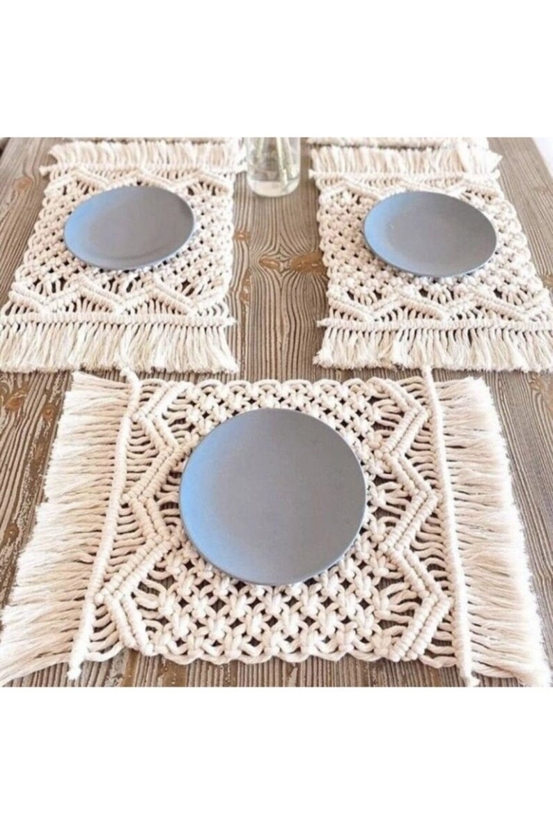 Macrame Plate Macrame Placemat Macrame Round Placemat Table Etsy