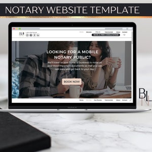 Mobile Notary Website Template, Notary Signing Agent Websites, Notary Public Landing Page, Editable Canva Website for Notary Public