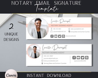 Notary Gmail Signature Template, Editable email signature for notary, Professional Signature template, Custom Notary Email Signature