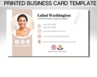 Notary Business Card Etsy