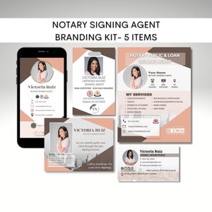 Notary Signing Agent Branding Bundle - Loan Signing Agent Marketing Kit - 5 Items