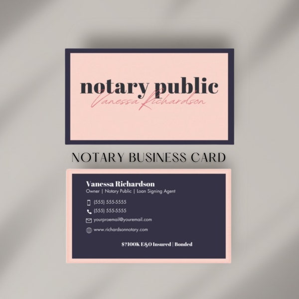 Custom Modern Notary Business Card Template