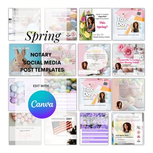 Notary Marketing Instagram Post Canva Templates for Easter & Spring