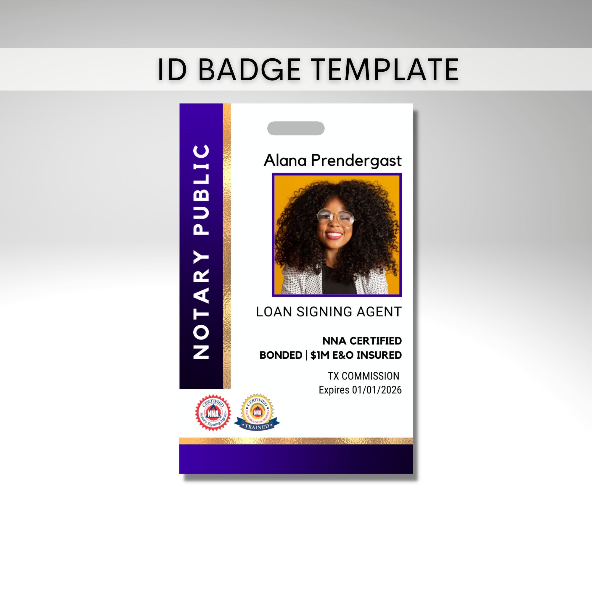 Paper Design & Templates Notary ID Badge Template