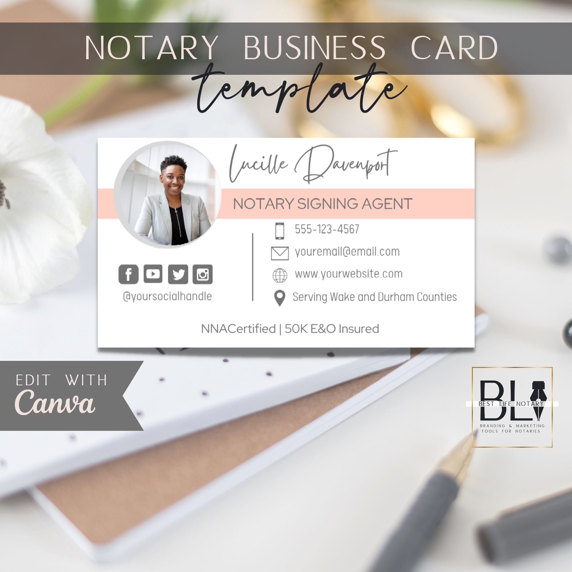Notary Business Cards Loan Signing Agent Card Notary Signing Etsy