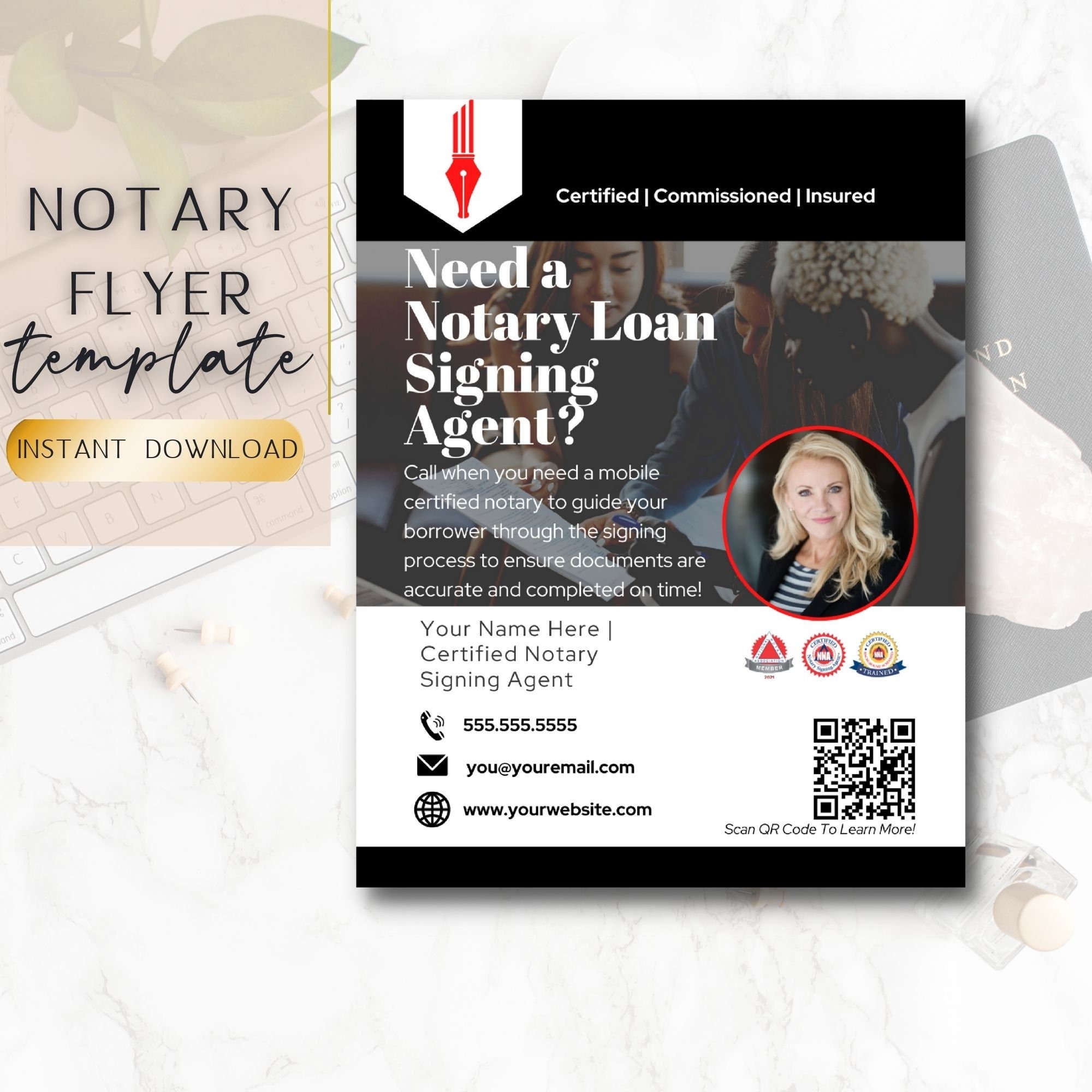 Notary Marketing Flyer Loan Signing Agent Direct Marketing - Etsy