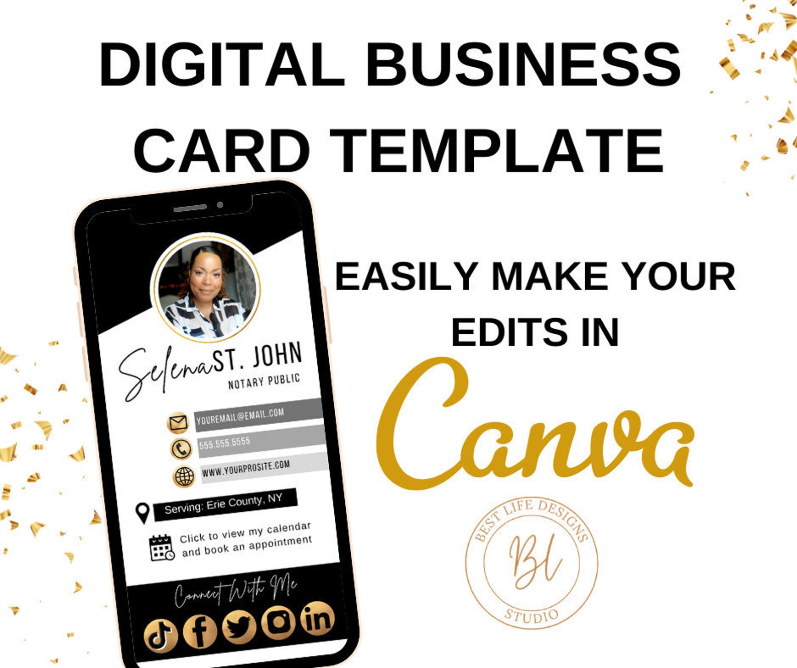 Notary Business Card Digital Business Card Etsy