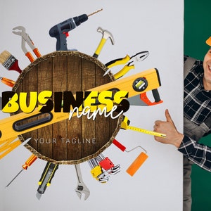 Logo tuttofare, Logo riparazione casa, Logo costruttore, Logo società di costruzioni, Logo strumenti tuttofare, Logo riparatore, Logo prefatto, Logo carpentiere