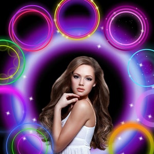 PNG Overlays, 10 neon Kreis Hintergrund, Neon Fotorahmen, Glow Overlay, Neon Regenbogen Kreis Clipart, Neon Photoshop Hintergrund, Disco Overlay