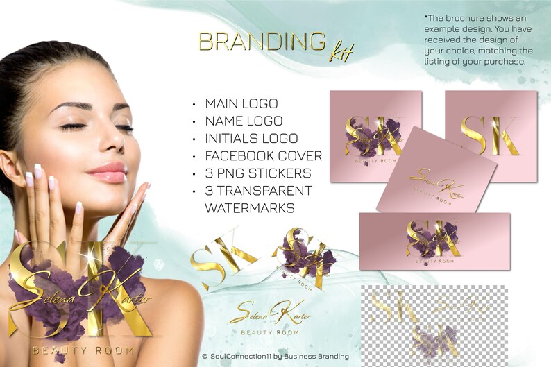 Blush Pink Logo Rose Premade Logo Sparkle Glam Logo Pink Etsy