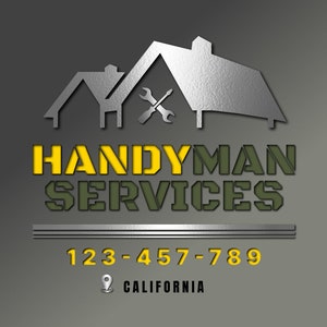 HandyMan Logo, Handyman Services, Construction Logo, Premade Logo Design, Home Repairs Logo