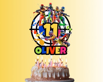Personalized Paintball Birthday Cake Topper (Printable)