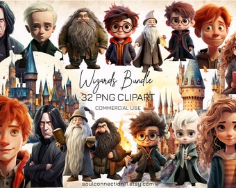Wizard School PNG Clipart Bundle, Magic Images (Digital Sticker)
