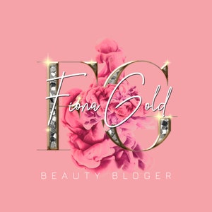 Beauty Blogger Logo, Premade Logo, Sparkle Glam Logo, Blush Pink Logo, Rose Logo Pink Smoke Splash Logo Salon Logo Gold & Silver Glossy Logo