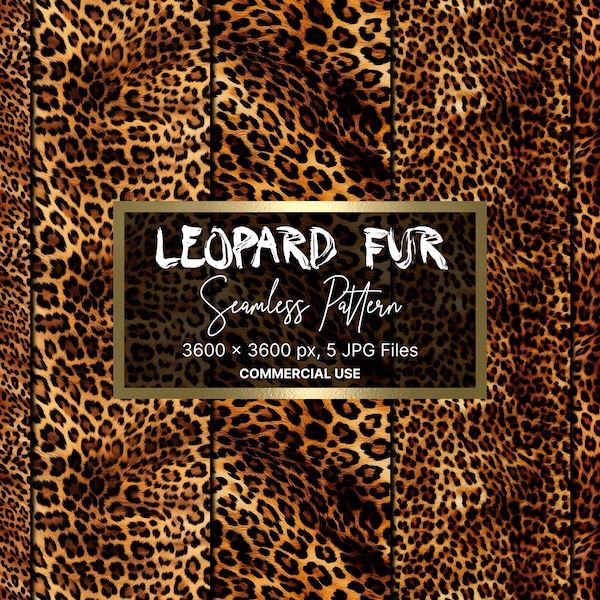 Real Leopard Fur Seamless Pattern, Leopard Patterns Bundle, Leopard Digital Paper, Sublimation Design, Leopard Print, Leopard Gift Wrap