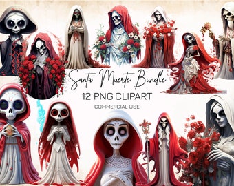Santa Muerte PNG Clipart, Cartoon Skelett Bilder (Digitaler Download)