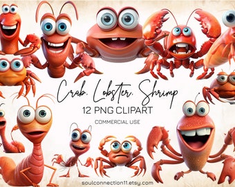 Sea Creatures PNG Clipart Bundle, Under the Sea Images (Digital Download)